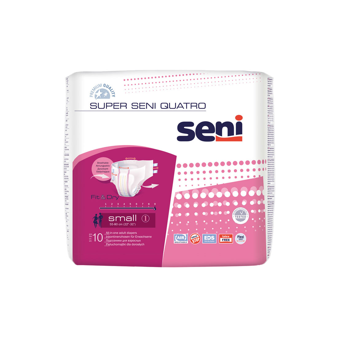Super Seni Quatro, Windeln, medium, Beutel (10 Stk.)