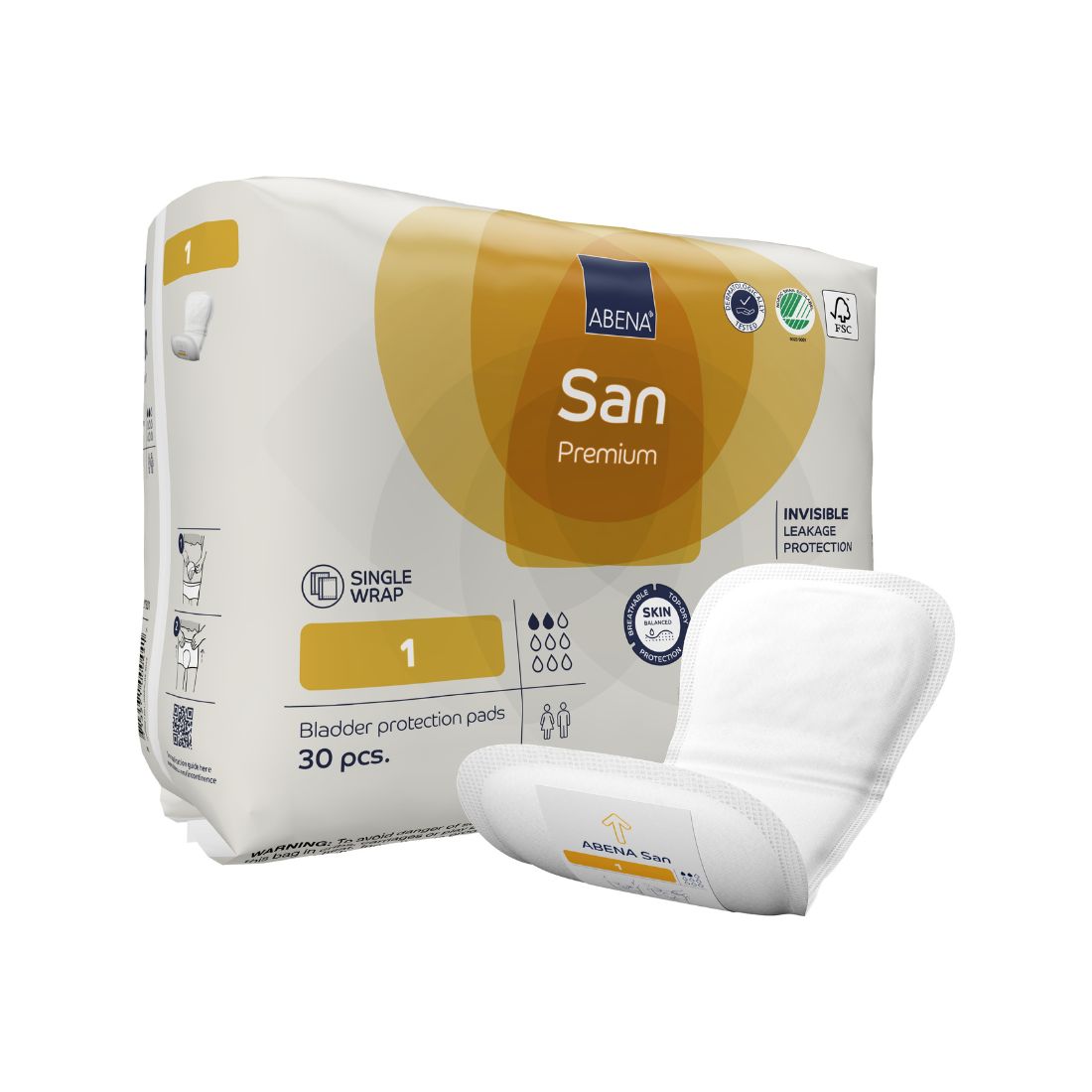 Abena San Premium 1, Einlage Beutel 30 Stk.