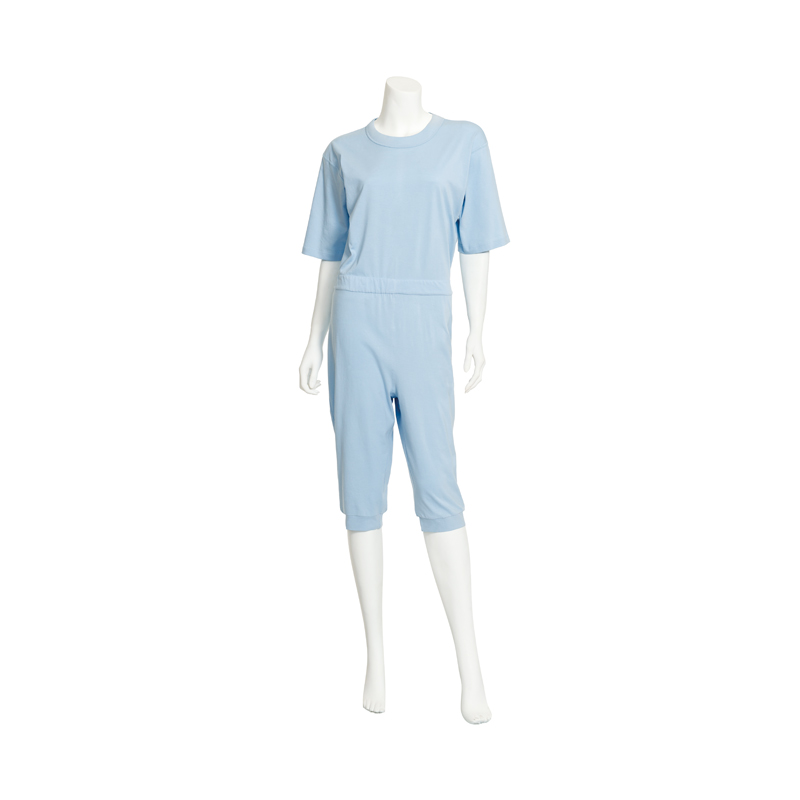 Pflegeoverall ohne Beinreißverschluss, Kurz, Suprima 4710, Medium, Kornblume (blau)