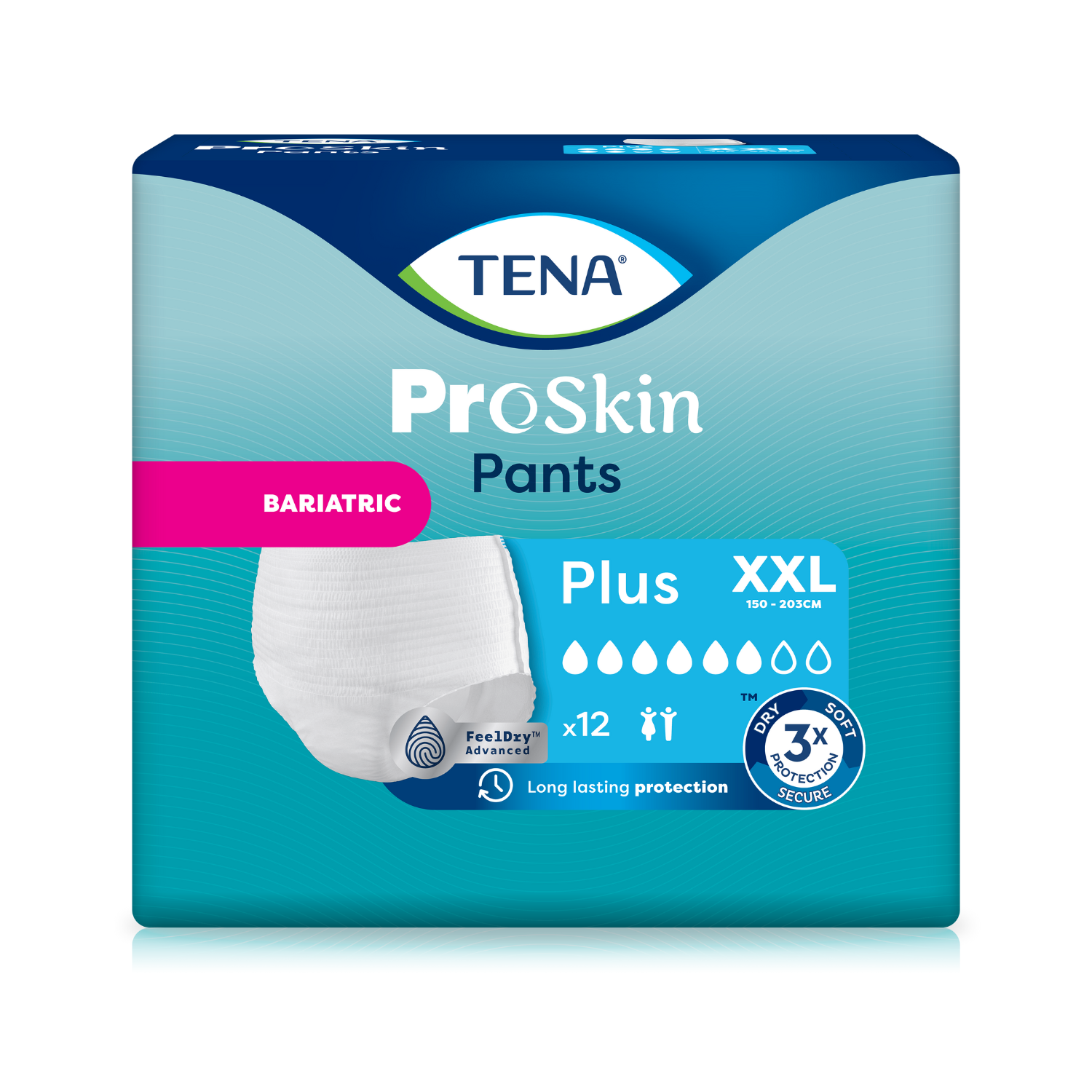 TENA ProSkin Pants Bariatric Plus, Windelhose, XXL, Sparpaket (4 x 12 Stk.)