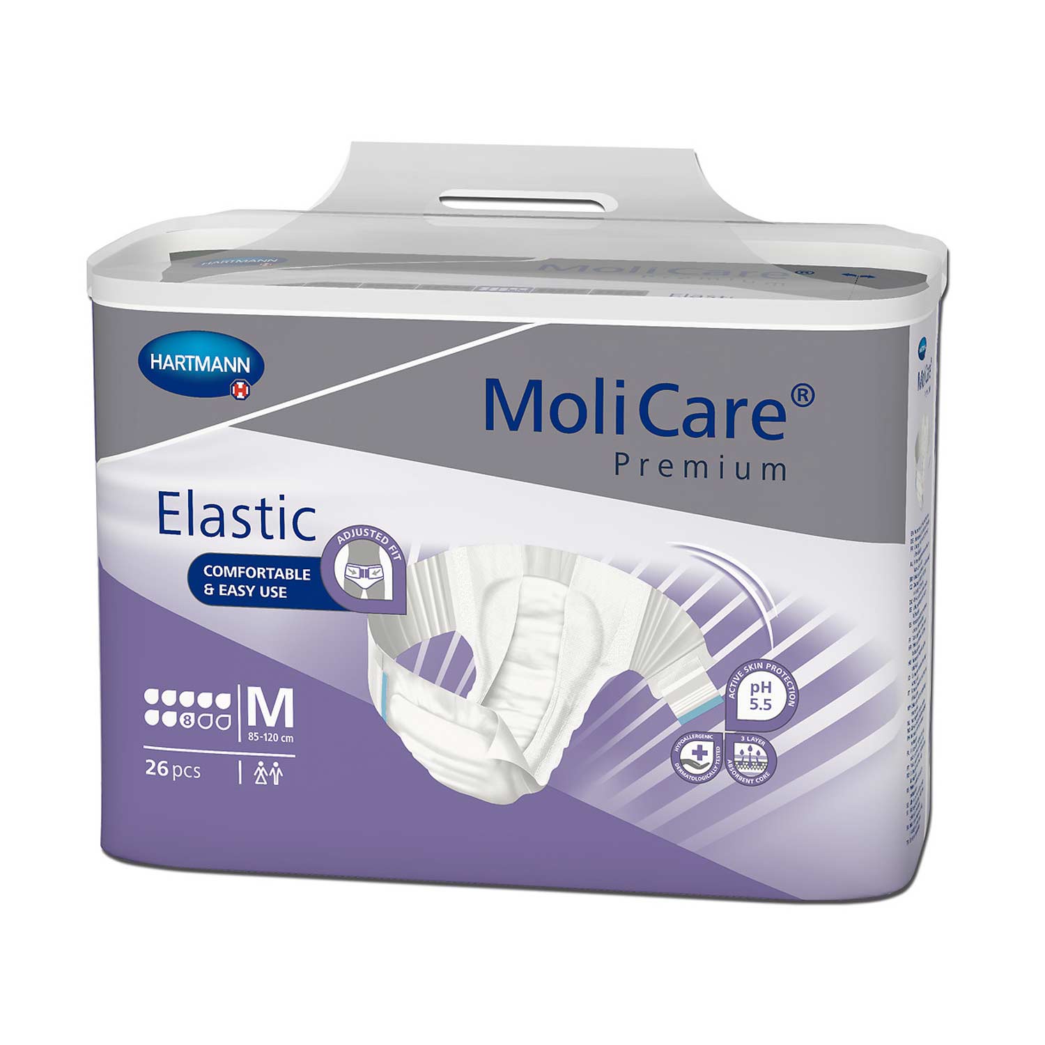 MoliCare Premium Elastic 8 Tropfen, Windel, M, Sparpaket (3 x 26 Stk.)