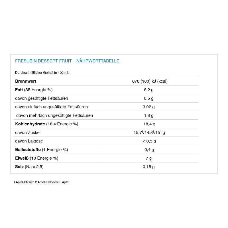 Hochkalorische Fresubin DESSERT FRUIT, Mischkarton, 24 x 125 kcal