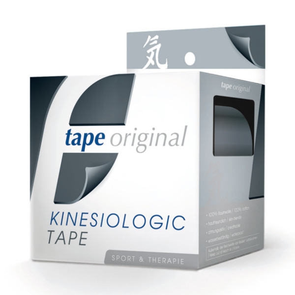 Kinesiologic Tape Schwarz, Tape Original, 5 cm x 5 m/ Rolle