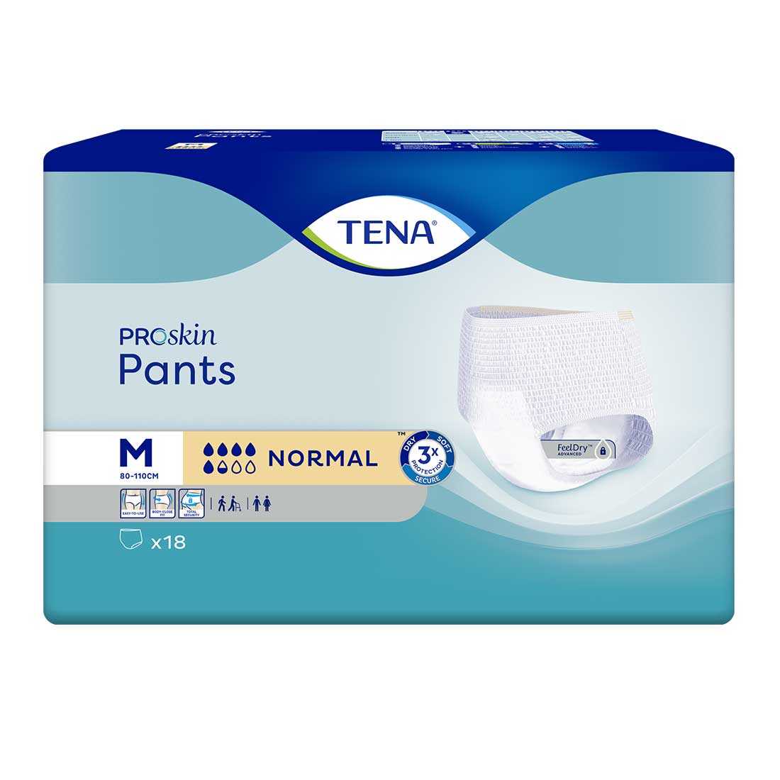 TENA Pants Normal, Windelhose, Medium, Sparpaket (4 x 18 Stk.)