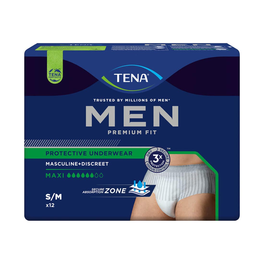 TENA Men Premium Fit Maxi, Windelhose, Medium, Sparpaket (4 x 12 Stk.)