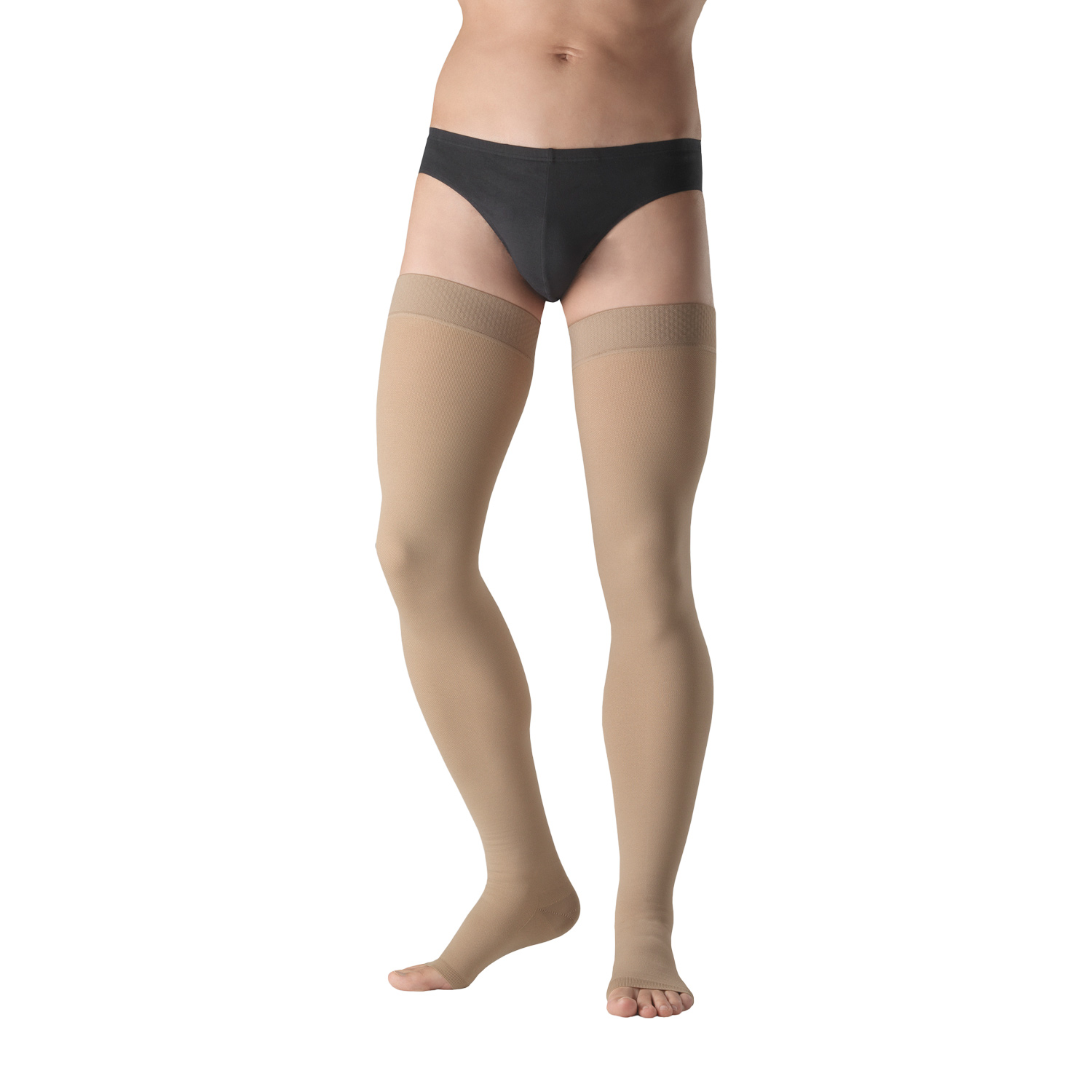 Lastofa Baumwolle Schenkelstrumpf AG ofa Bamberg 013404/ 013504 KKL 2 offen III (L) schwarz kurze Beinlänge Noppenhaftband 5 cm