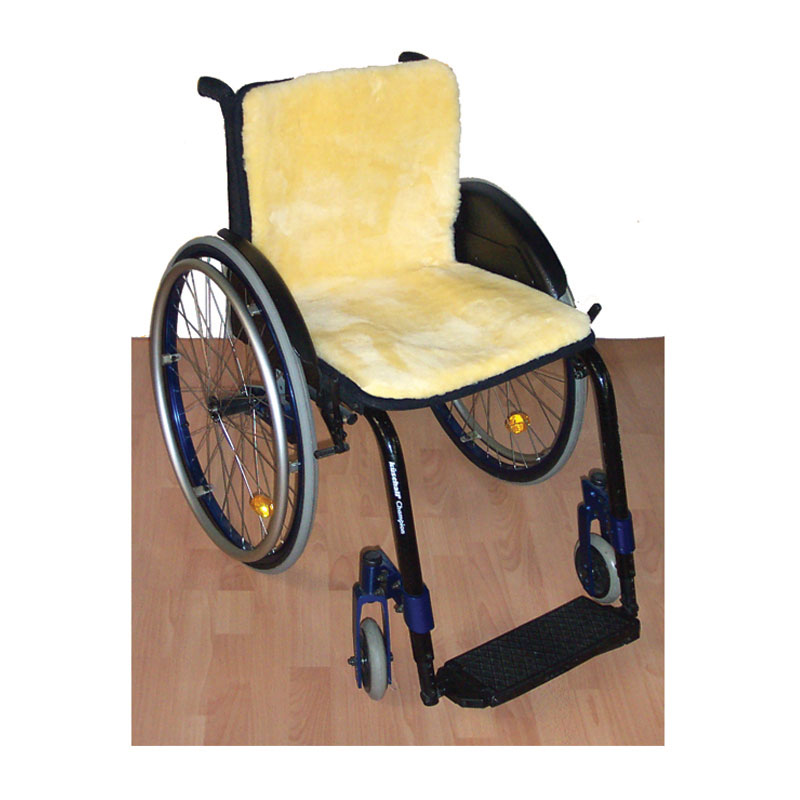 Orgaterm Rollstuhlauflage Echtfell 40 x 85 cm Anthrazit