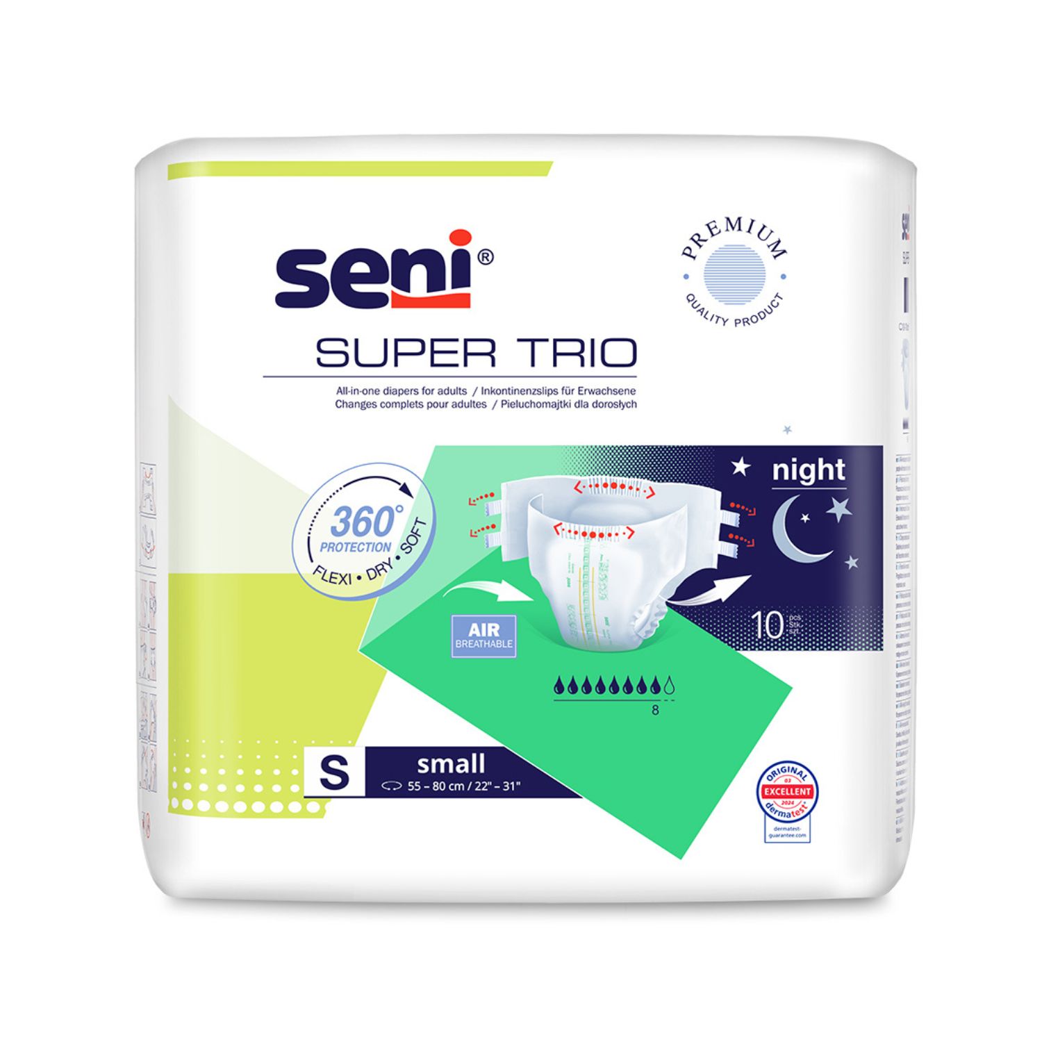Seni Super Trio, Windeln Medium Beutel (1 x 10 Stk.)