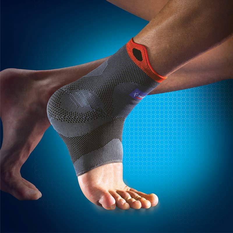 ThuasneSports Verstärkte Fußgelenkbandage Extra Large = Knöchelumfnag 25 - 27 cm