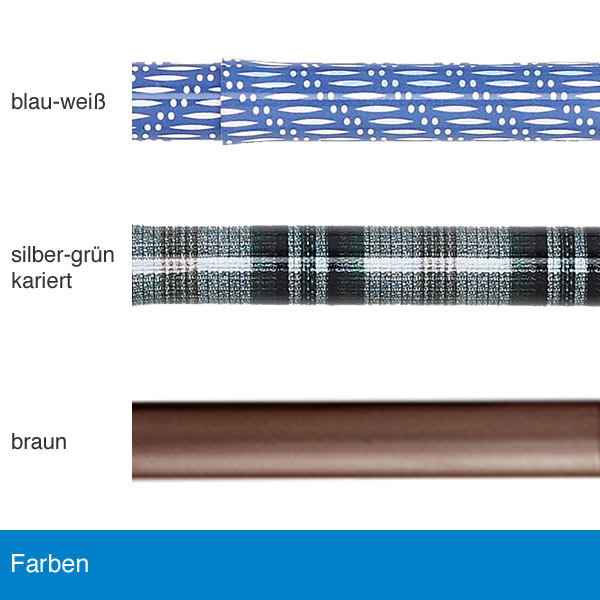 Faltstock mit Silikon-Komfort-Griff blau-weiß