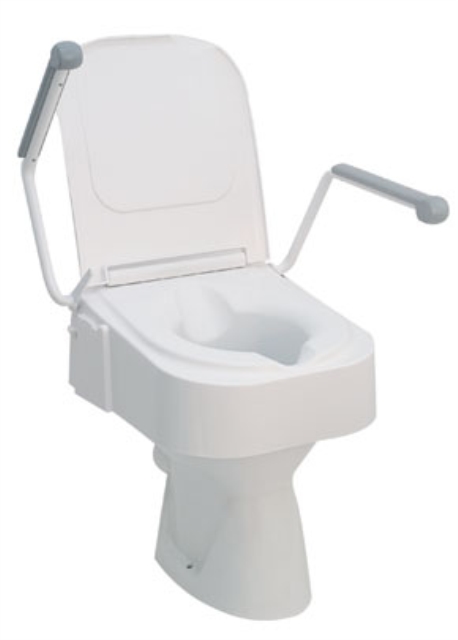 Toilettensitzerhöhung TSE 150, höhenverstellbar, mit Deckel, mit Armlehnen