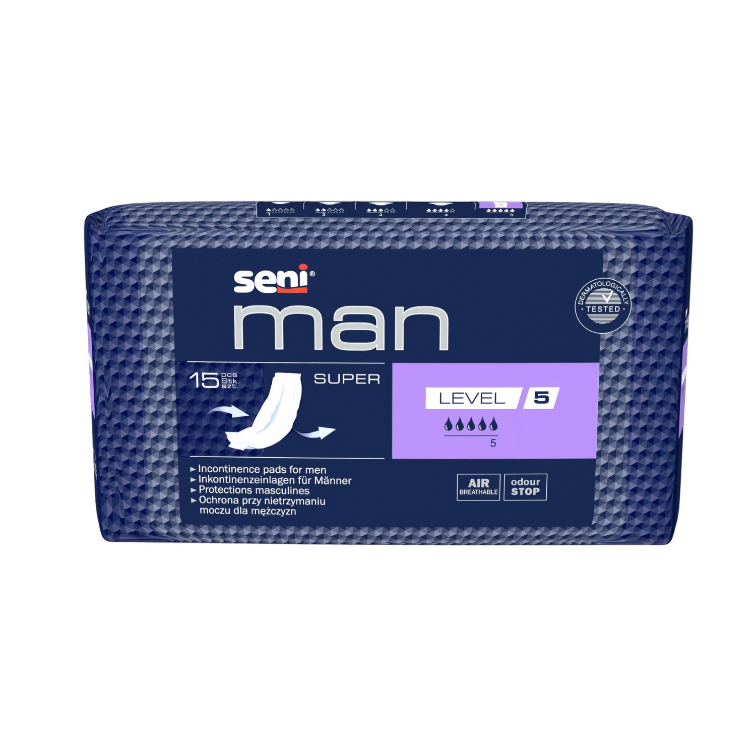 Seni Man Super Level 5, Einlage (neue Verpackung), Sparpaket (9 x 15 Stück)