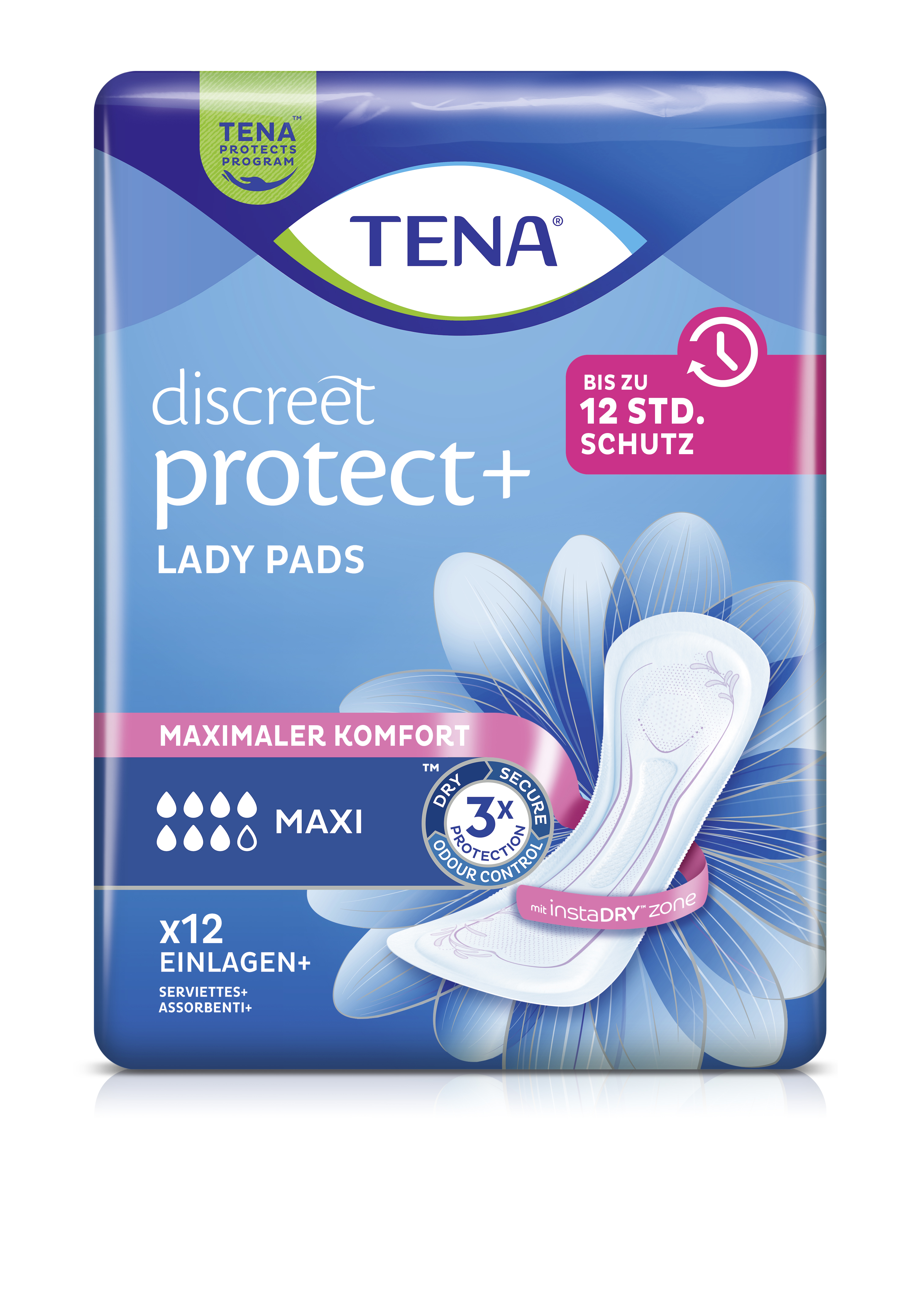 TENA Lady Discreet Maxi, Einlage, Sparpaket (12 x 12 Stk.)