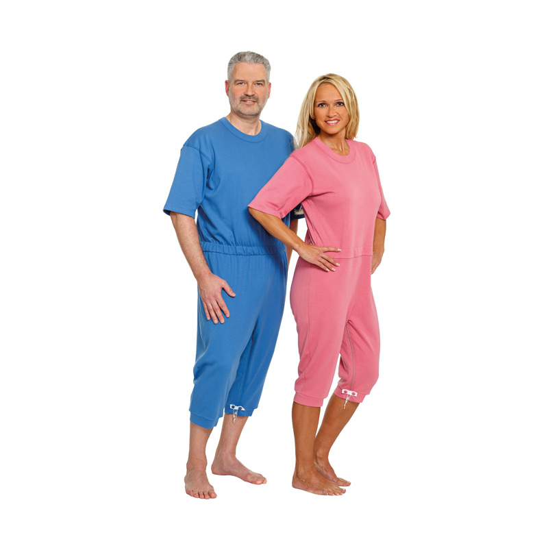 Suprima 4082 Pflegeoverall Reißverschluss, Kurz, blau XXL