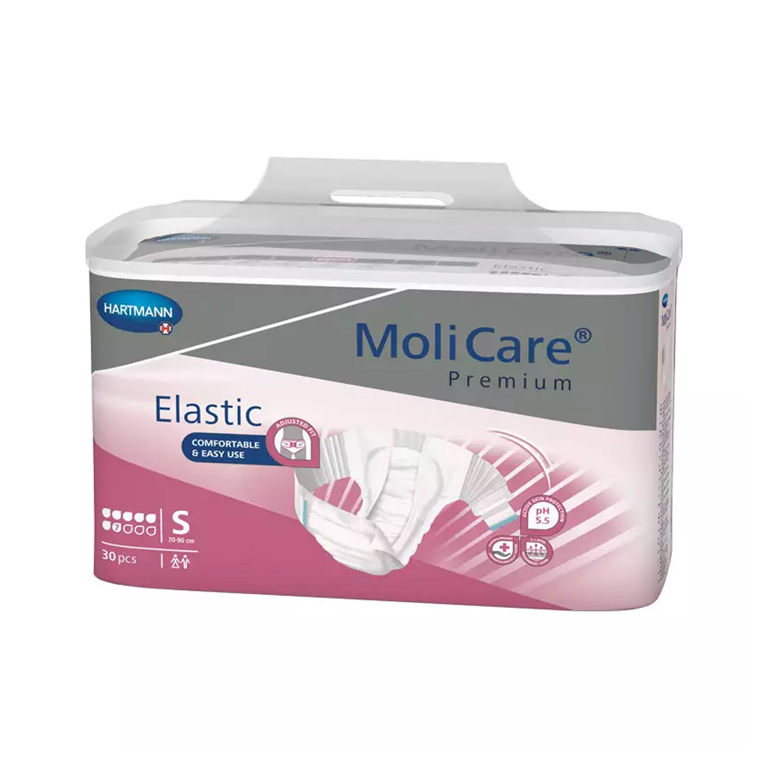 MoliCare Premium Elastic 7 Tropfen, Windel, M, Sparpaket (3 x 30 Stk.)