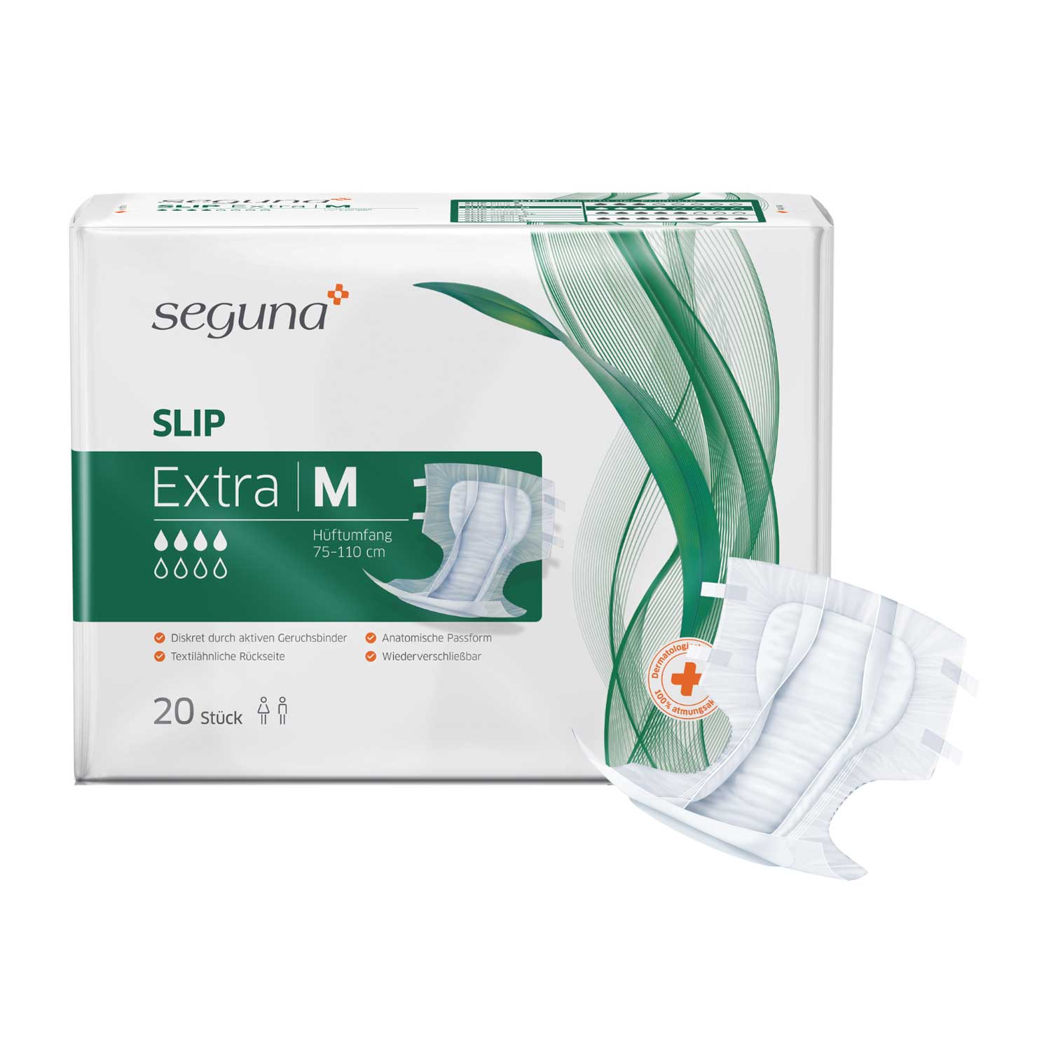 SEGUNA Slip Extra, Windel, Medium, Sparpaket (4 x 20 Stk.)