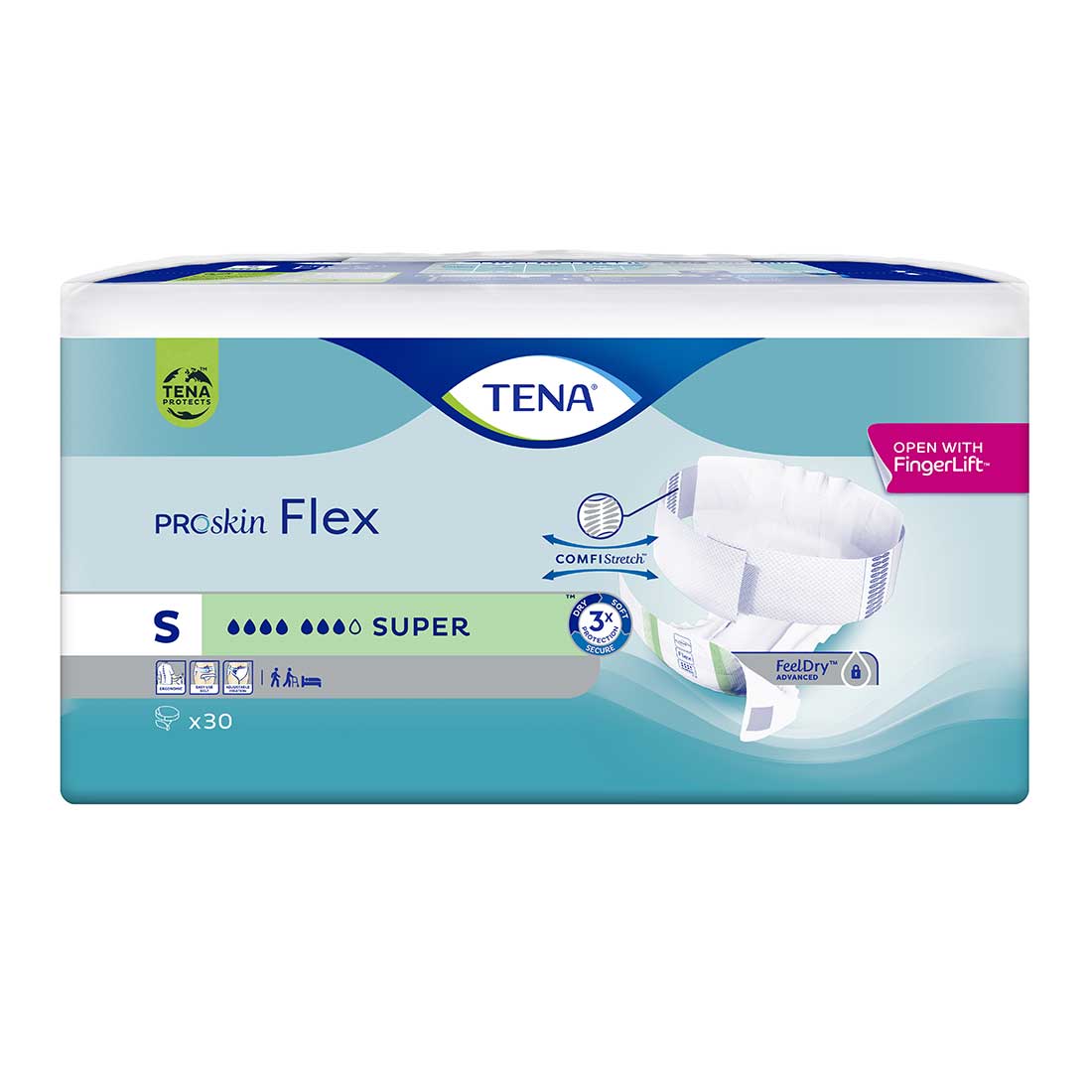 TENA Flex Super, Vorlage, Small, Sparpaket (3 x 30 Stk.)